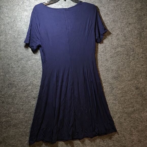 baishenggt Womens Blue Dress Size Large MIDI Short Sleeve With Pockets - Picture 5 of 8
